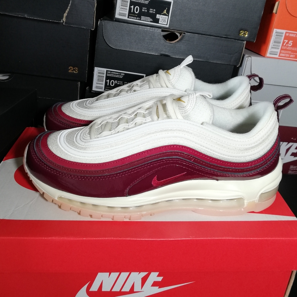 NIKE AIR MAX 97s PREMIUM "BEETROOT/OFF WHITE" WOMEN SIZE 10.5 BRAND NEW IN BOX